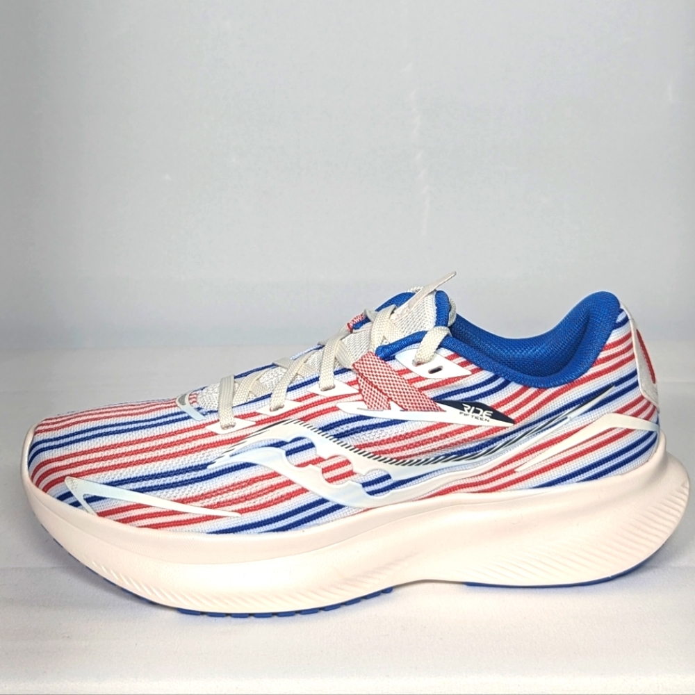 NEW Saucony Mens Guide 15 Banner Running Shoe Sz 7 red/white/blue